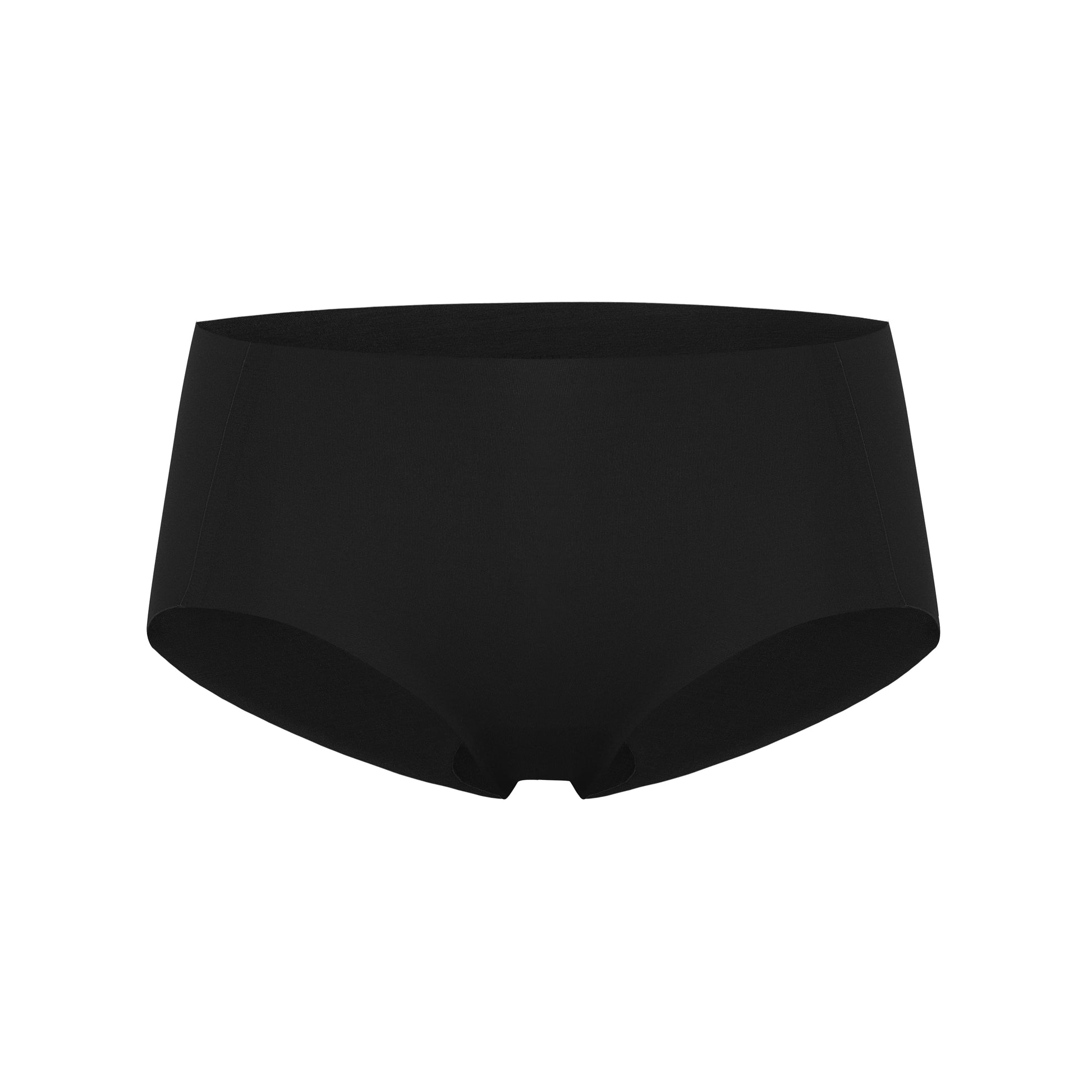 Flat lay image of black underwear