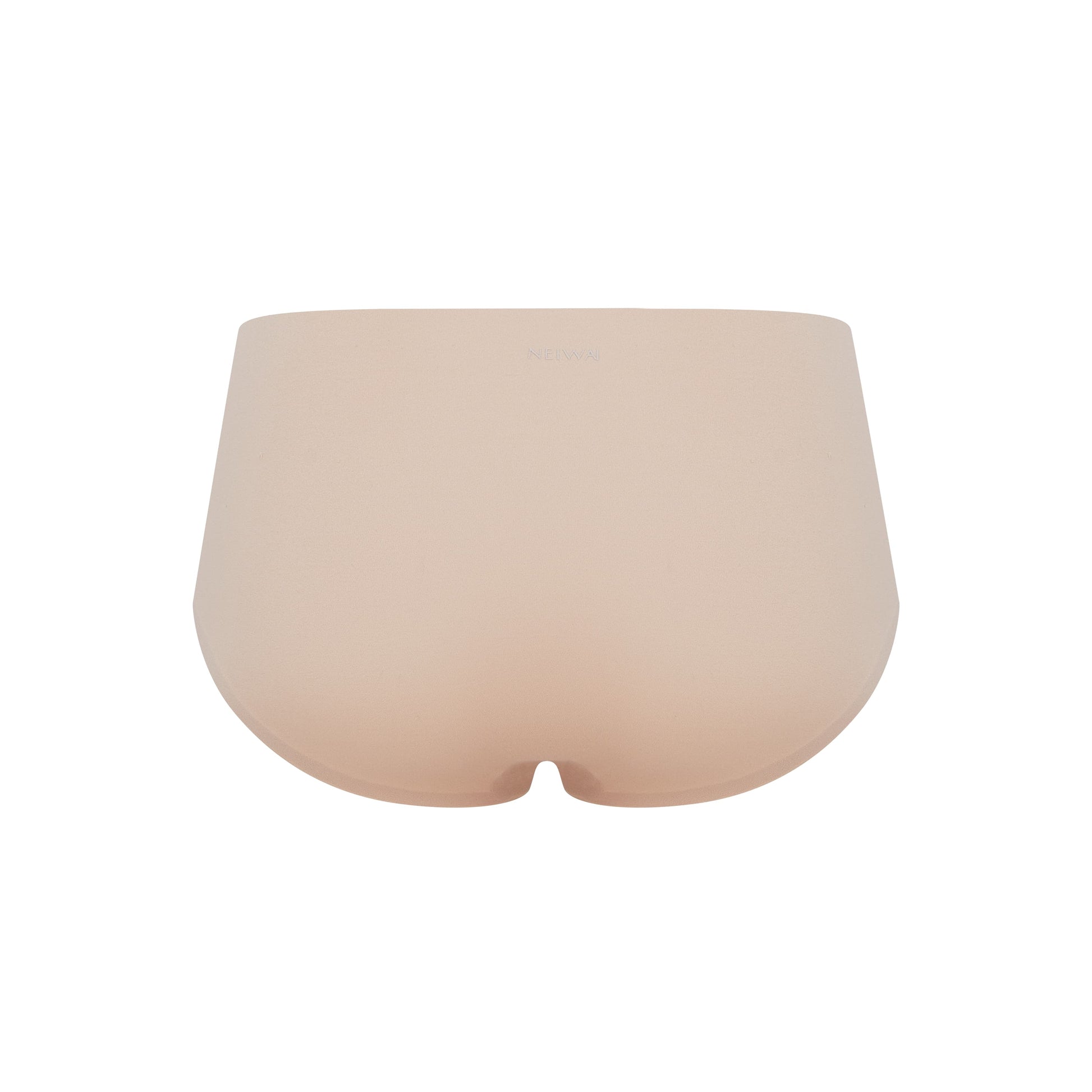 Flat lay image of back side of beige underwear