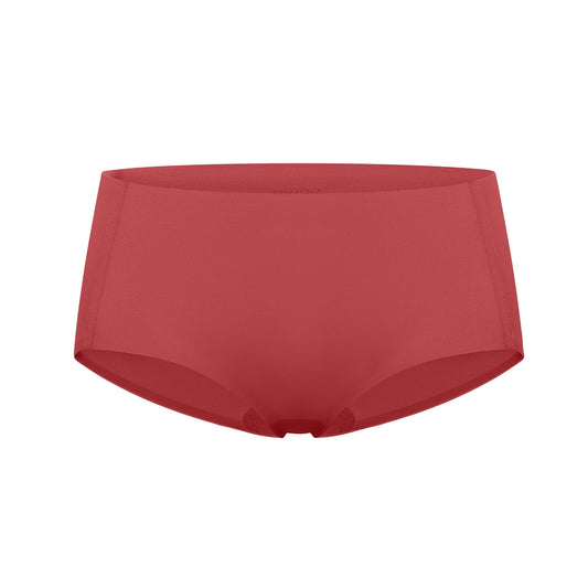 Flat lay image of red underwear