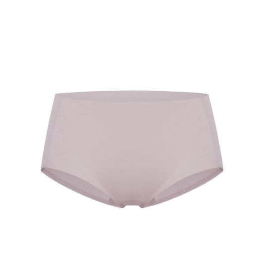 Flat lay image of light gray-purple underwear