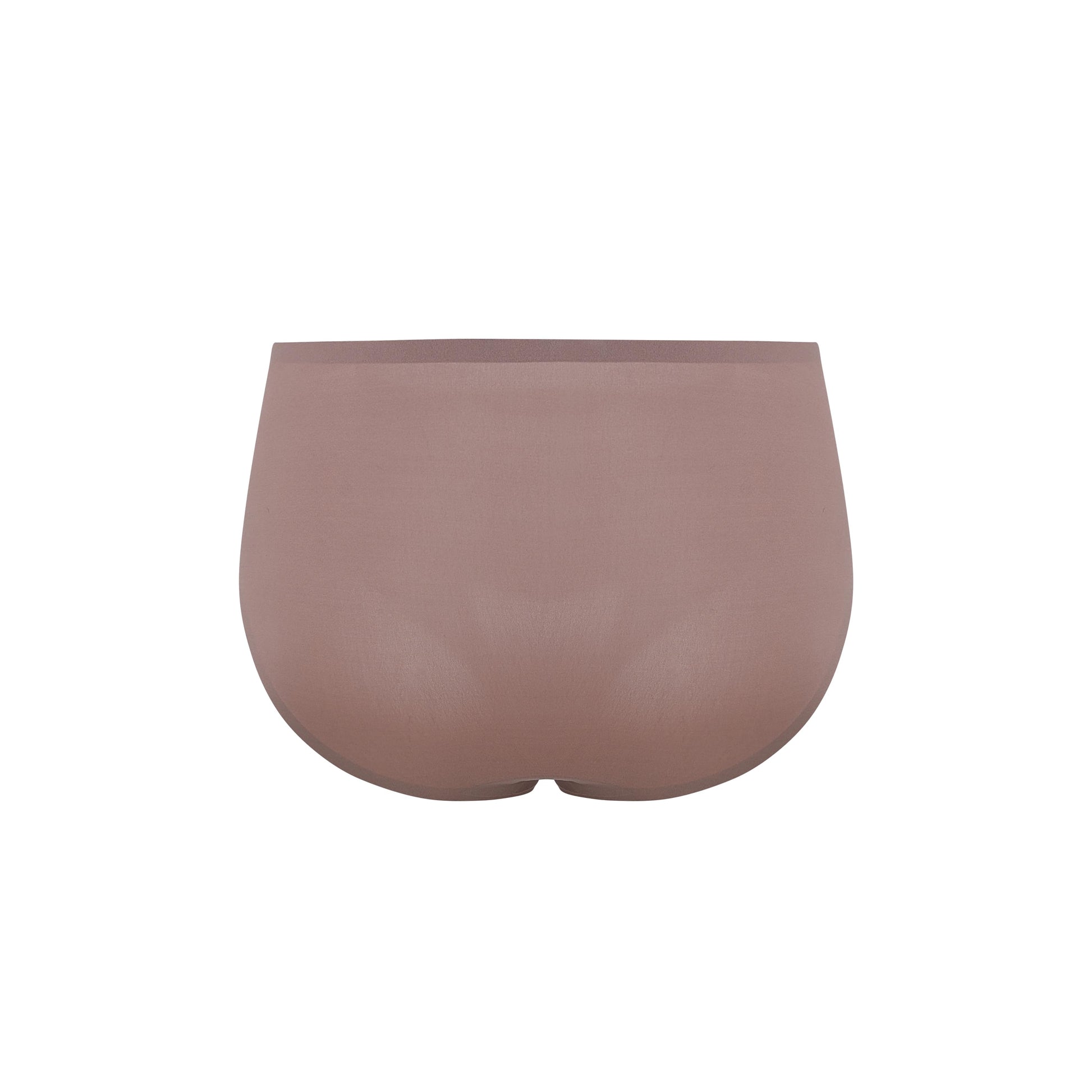 Flat lay of back of blush-colored brief