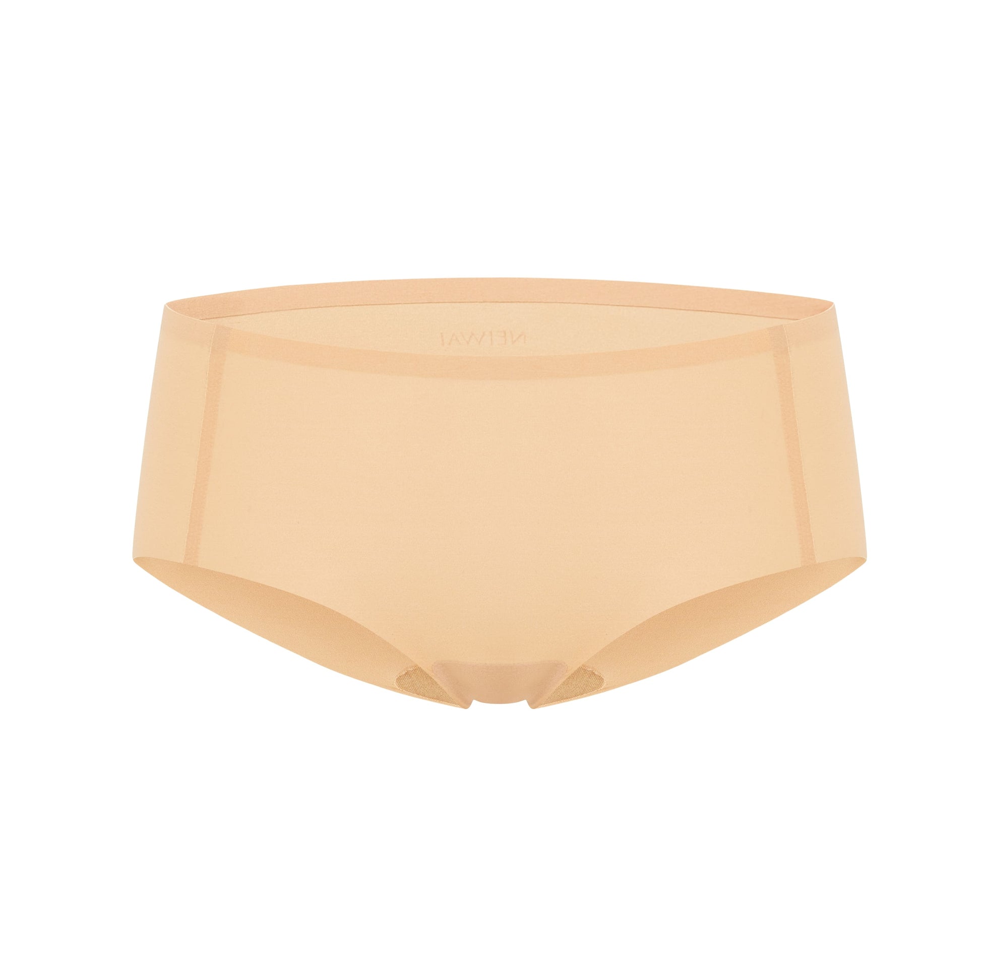 Flat lay image of light tan underwear