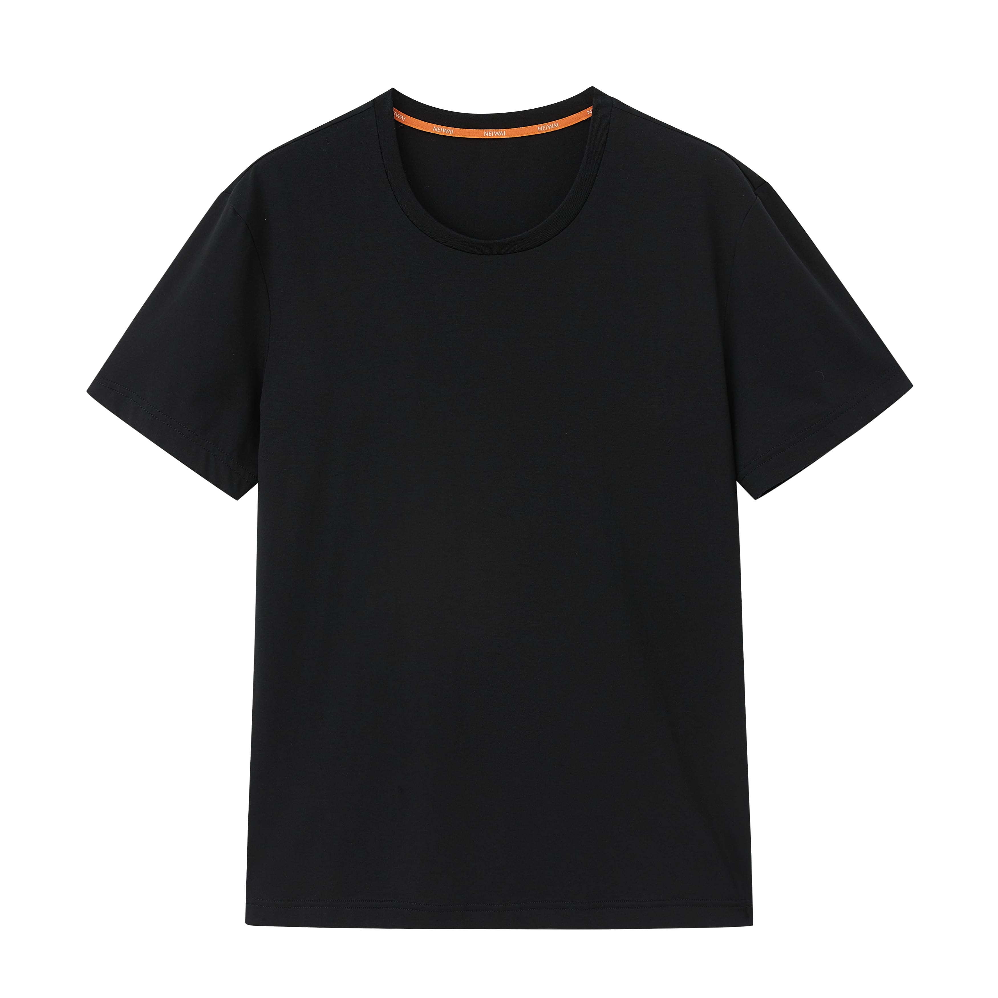 Flat lay of black T-shirt