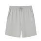 flat lay image of grey shorts