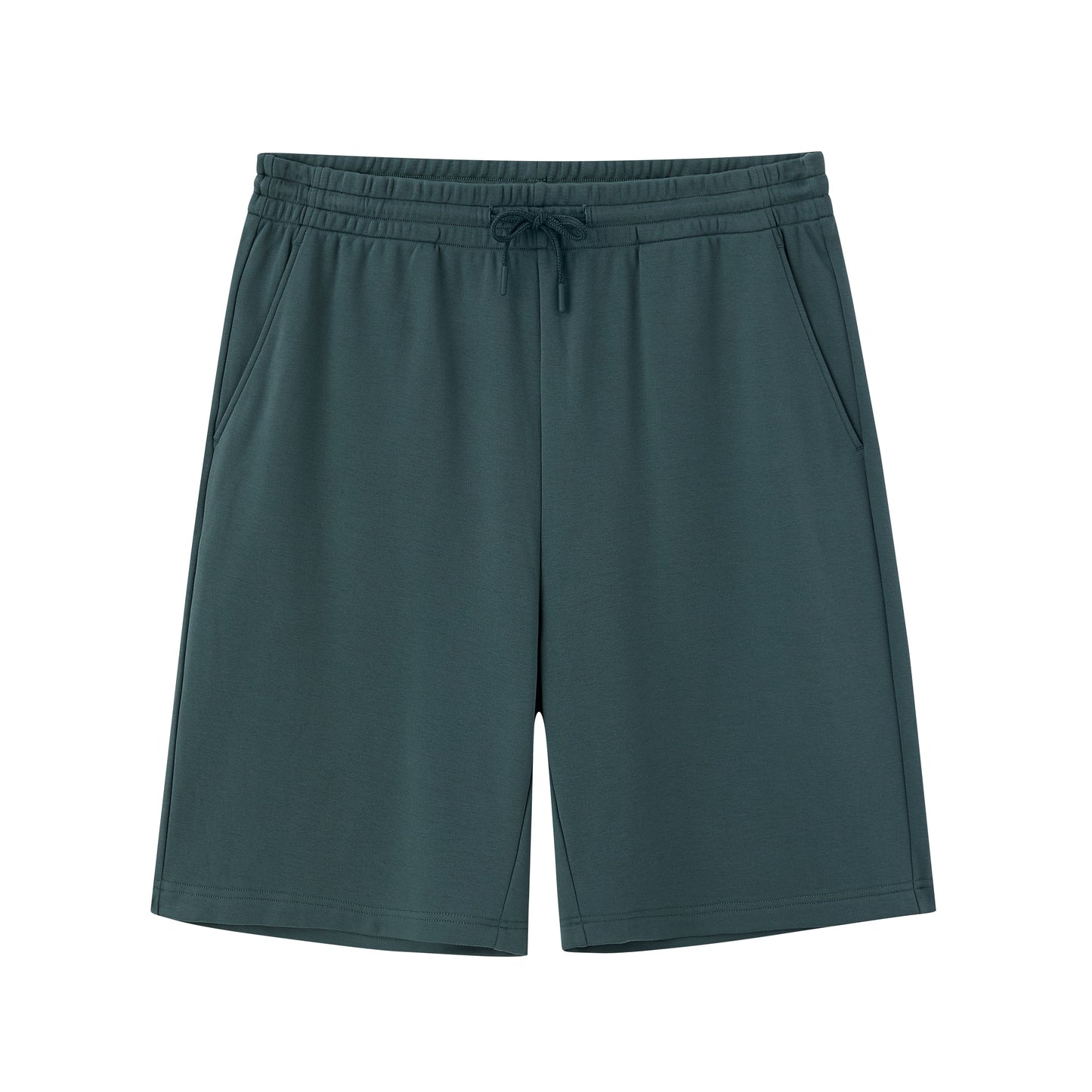 flat lay image of green shorts