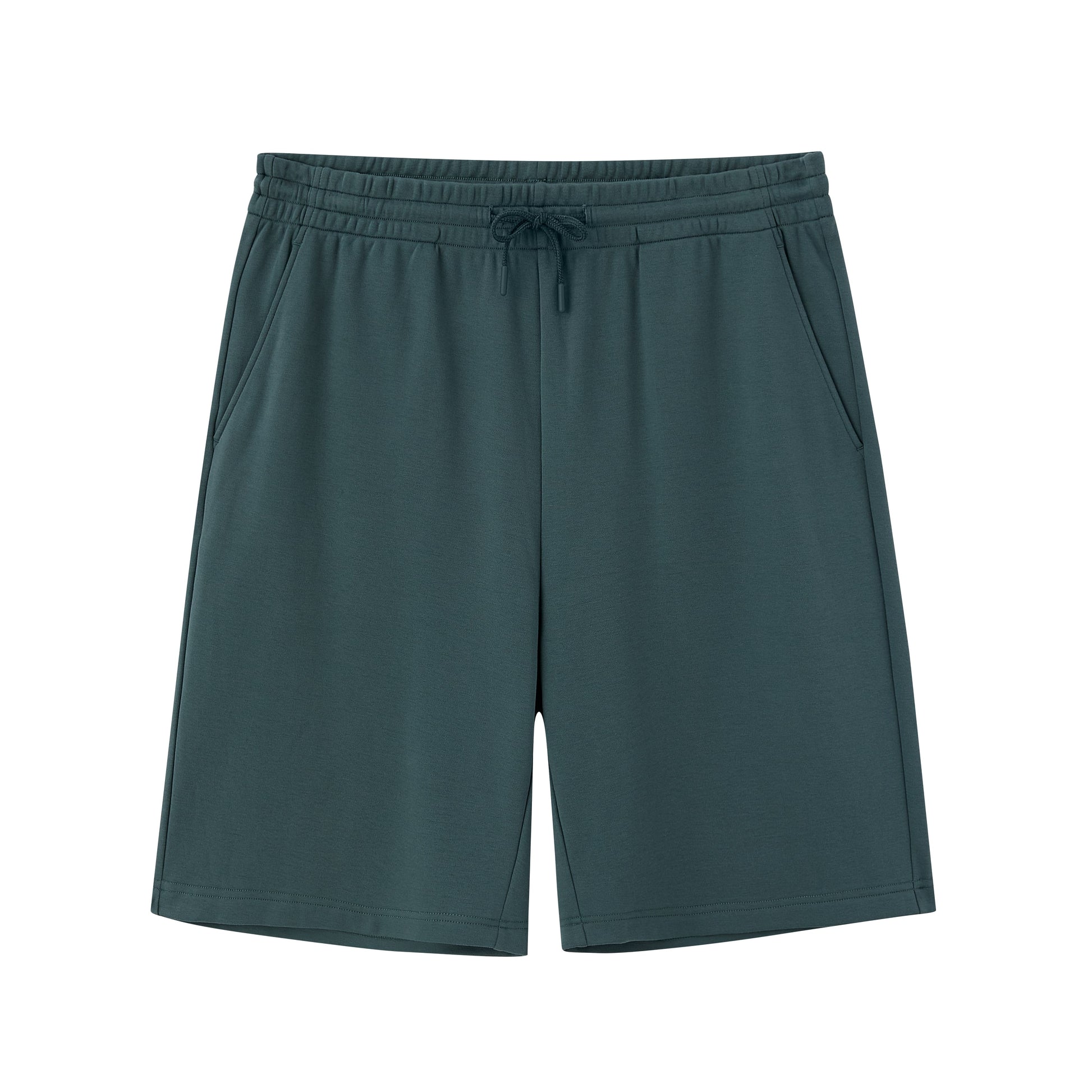 flat lay image of green shorts