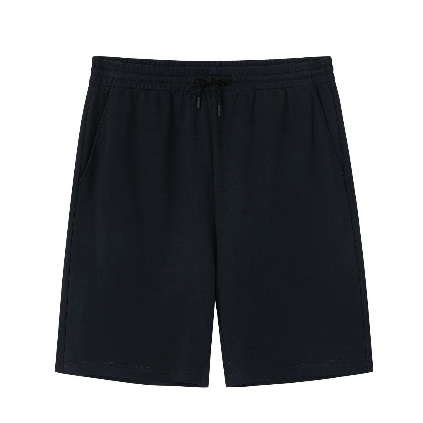 flat lay image of black shorts