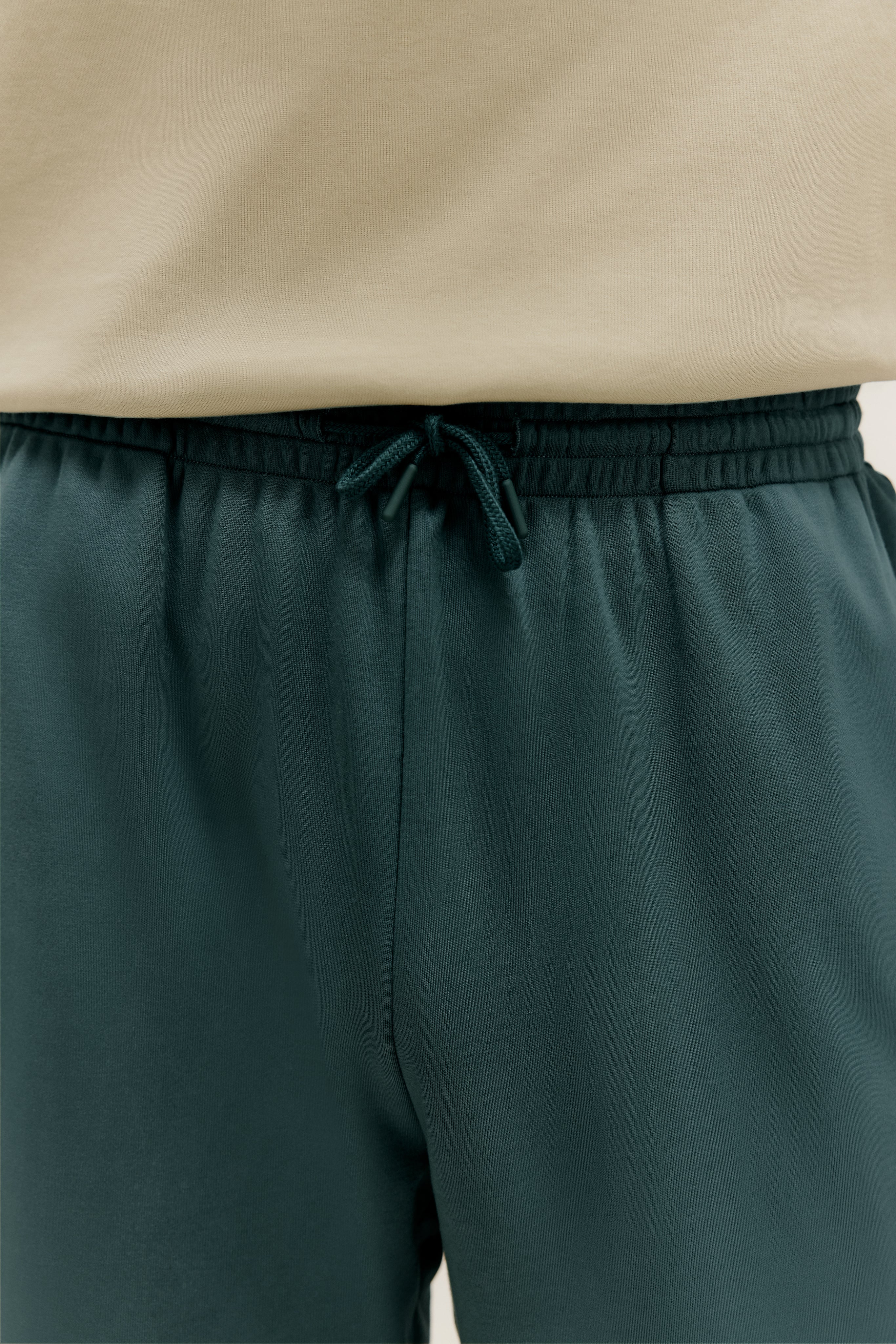 blue men's lounge pants waist details