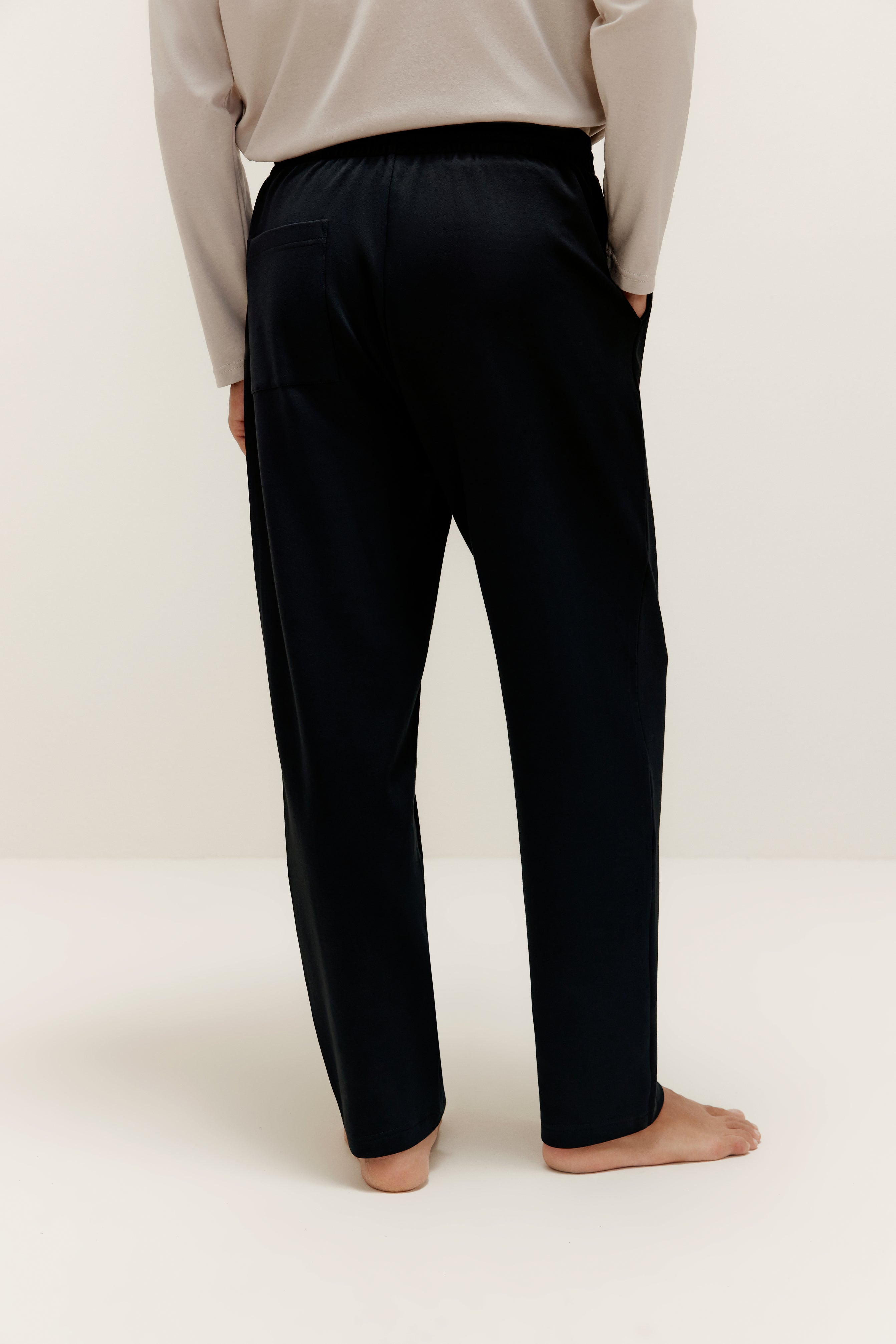 men's black lounge pants back