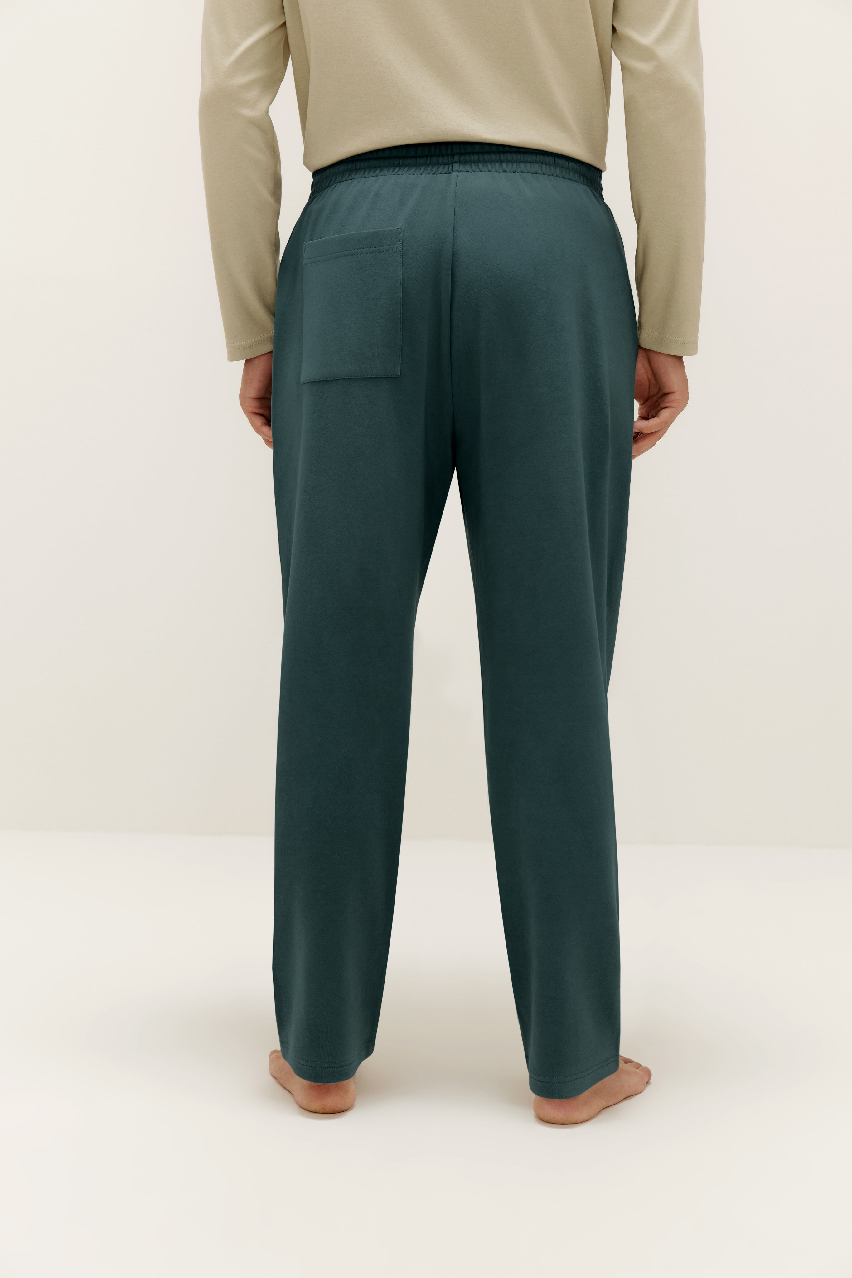 men's blue lounge pants back