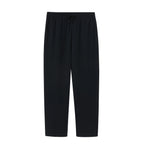 black men's lounge pants flat lay