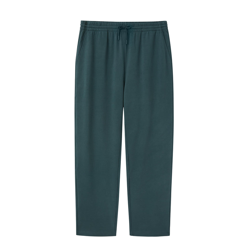 blue men's lounge pants flat lay