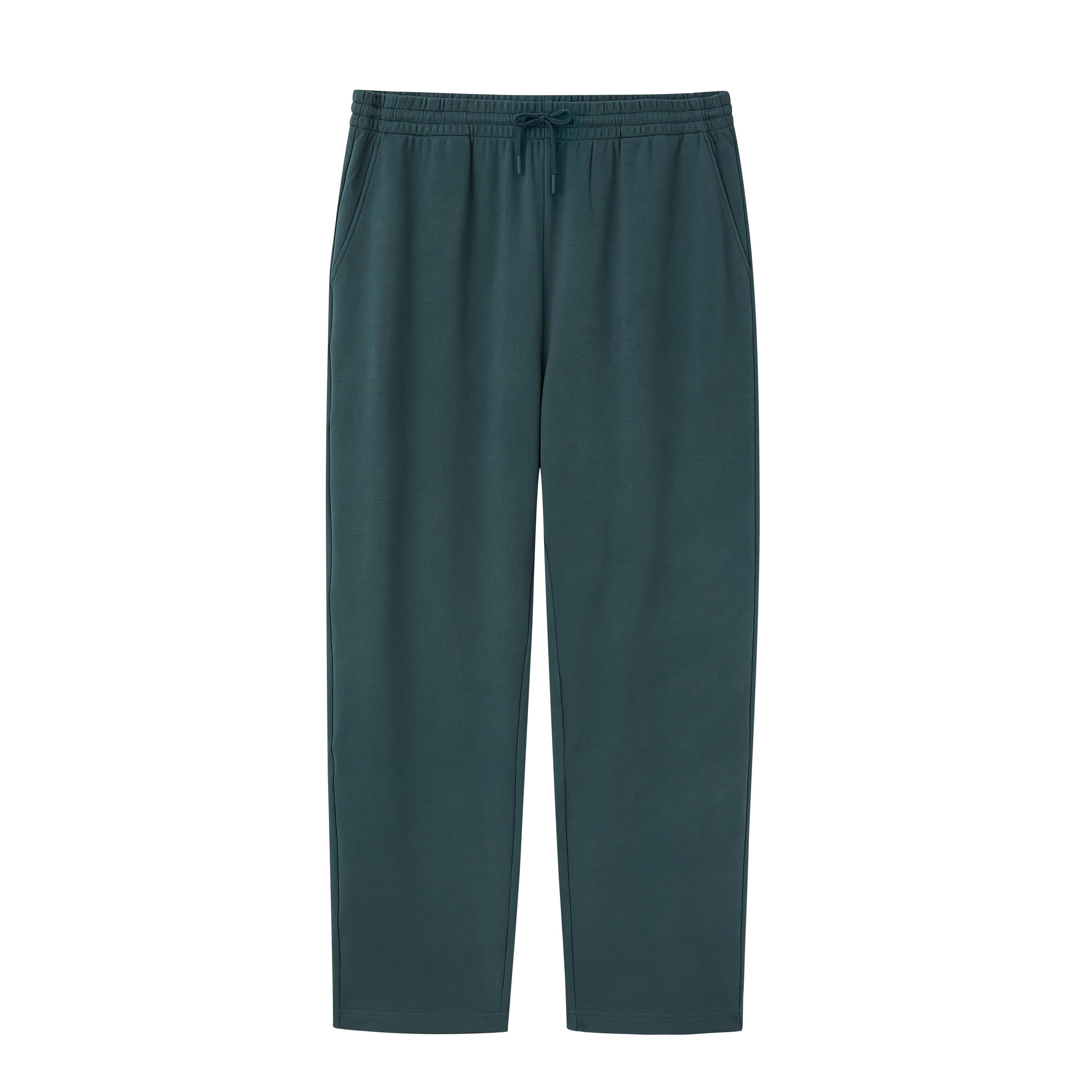 blue men's lounge pants flat lay