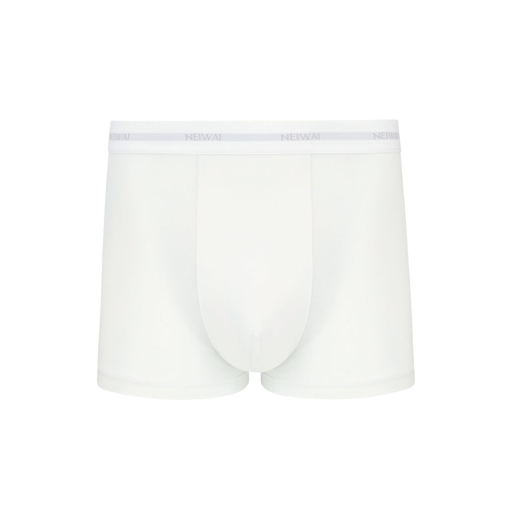 Men’s Cotton Boxer Brief in white. Bright White color. 
