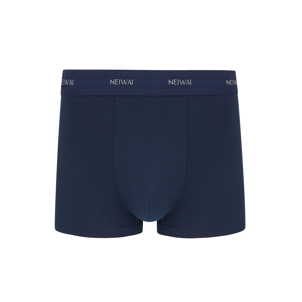 Men’s Cotton Boxer Brief in navy. Navy color.