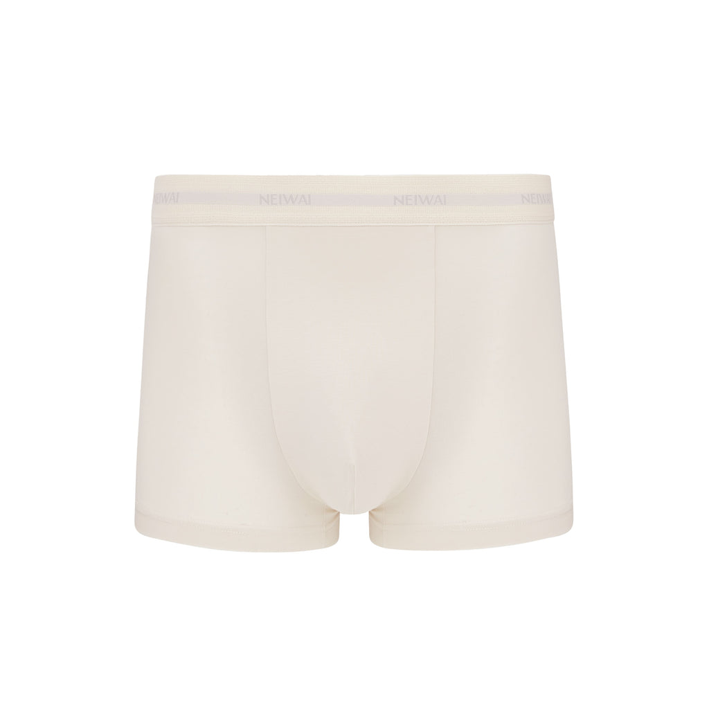 Men’s Cotton Boxer Brief in off white. Ash color. 