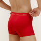 a man wearing a red brief from back view