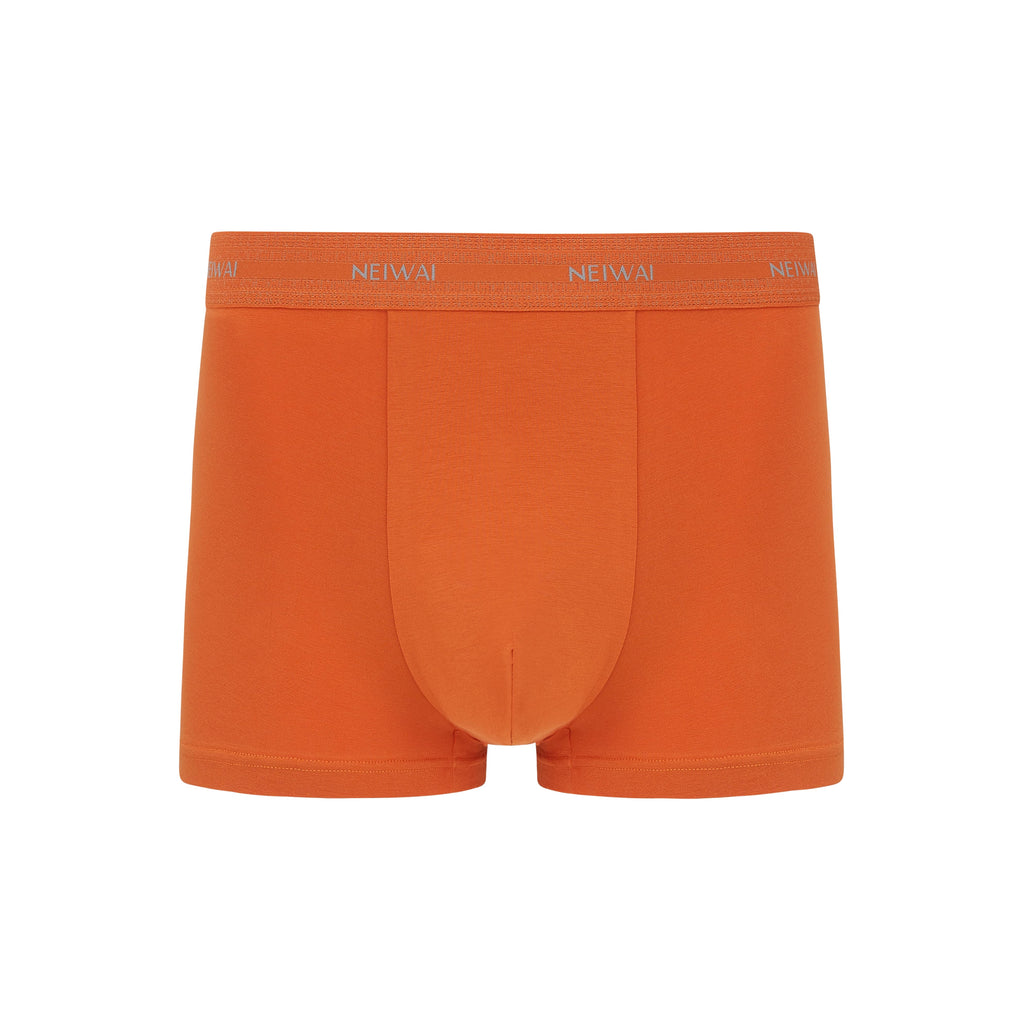Men’s Cotton Boxer Brief in orange. Sienna color.