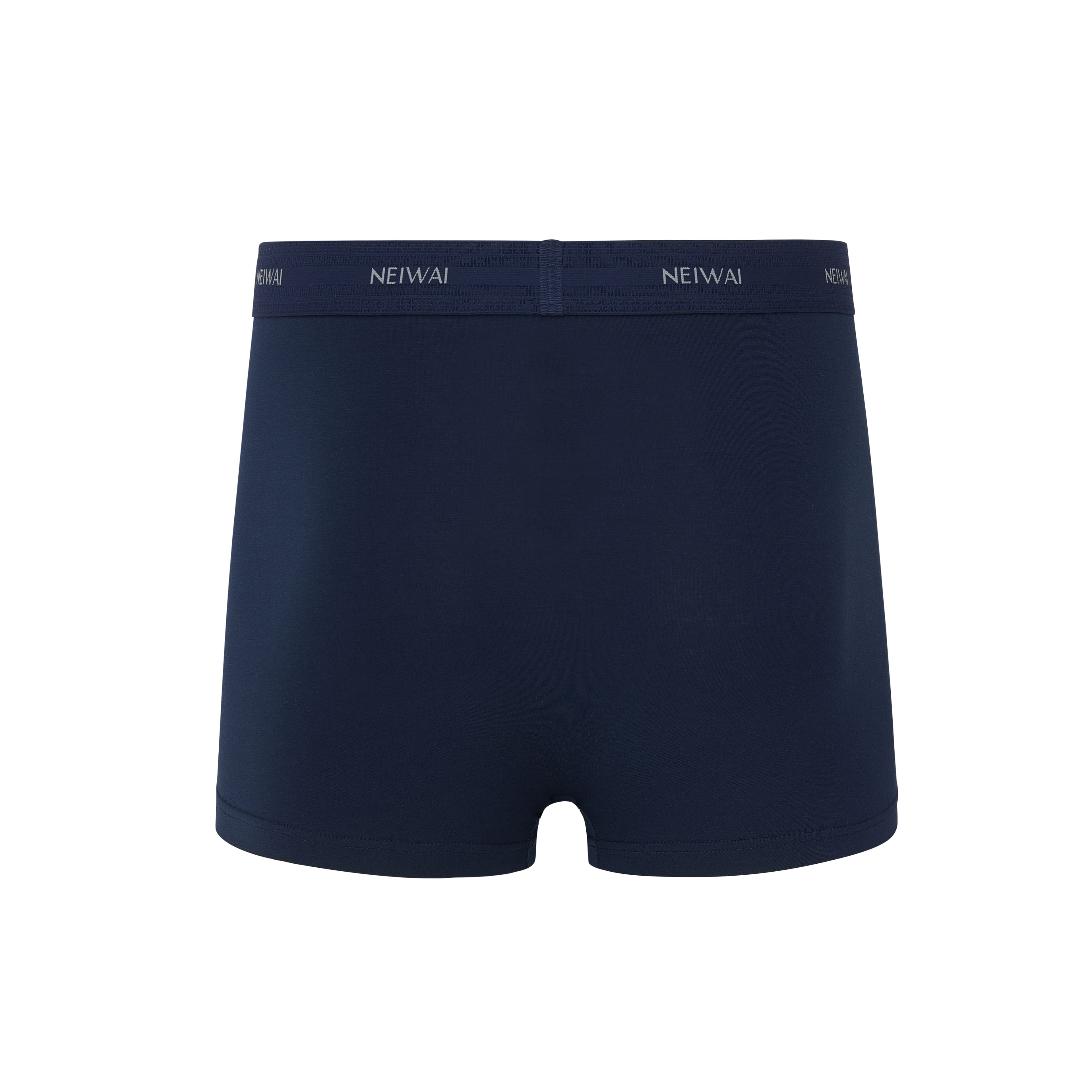 back of the Men’s Cotton Boxer Brief in navy. Navy color.