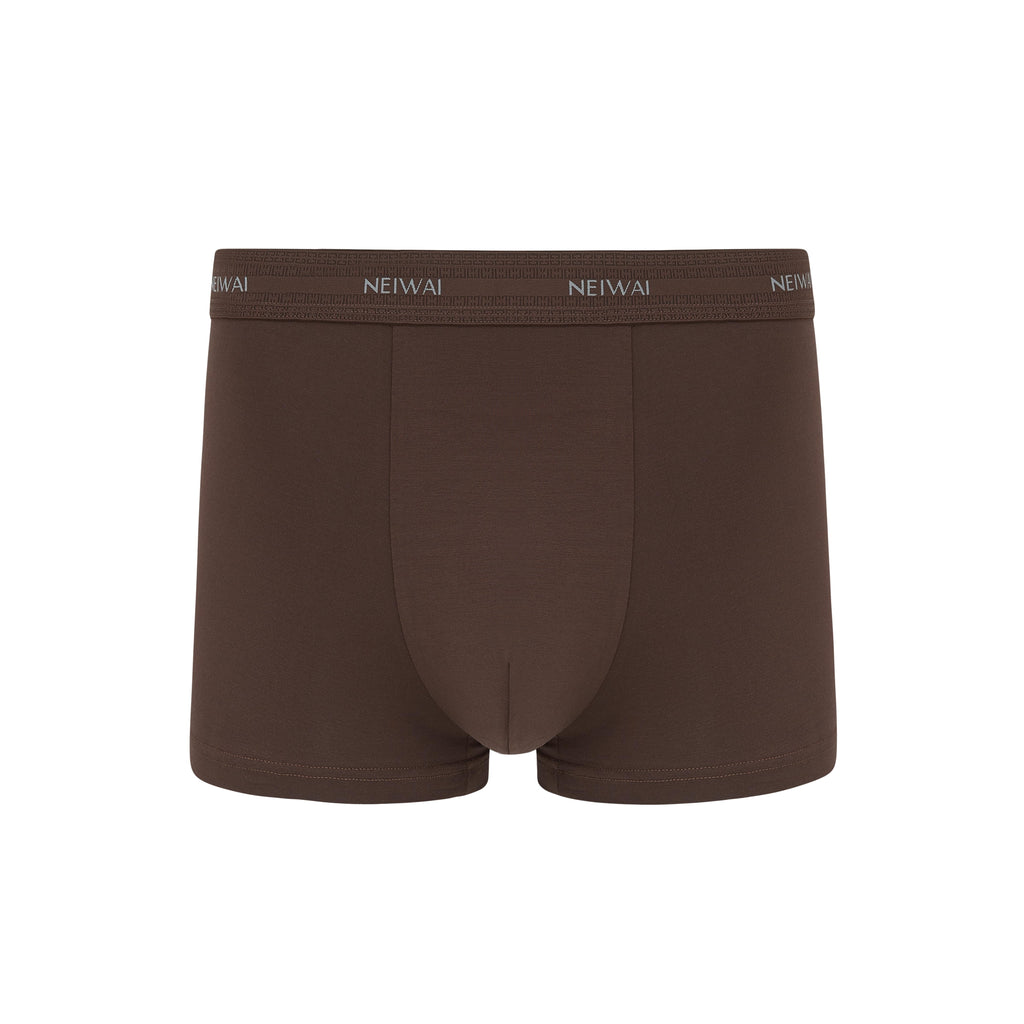 Men’s Cotton Boxer Brief in brown. Tealeaf color.