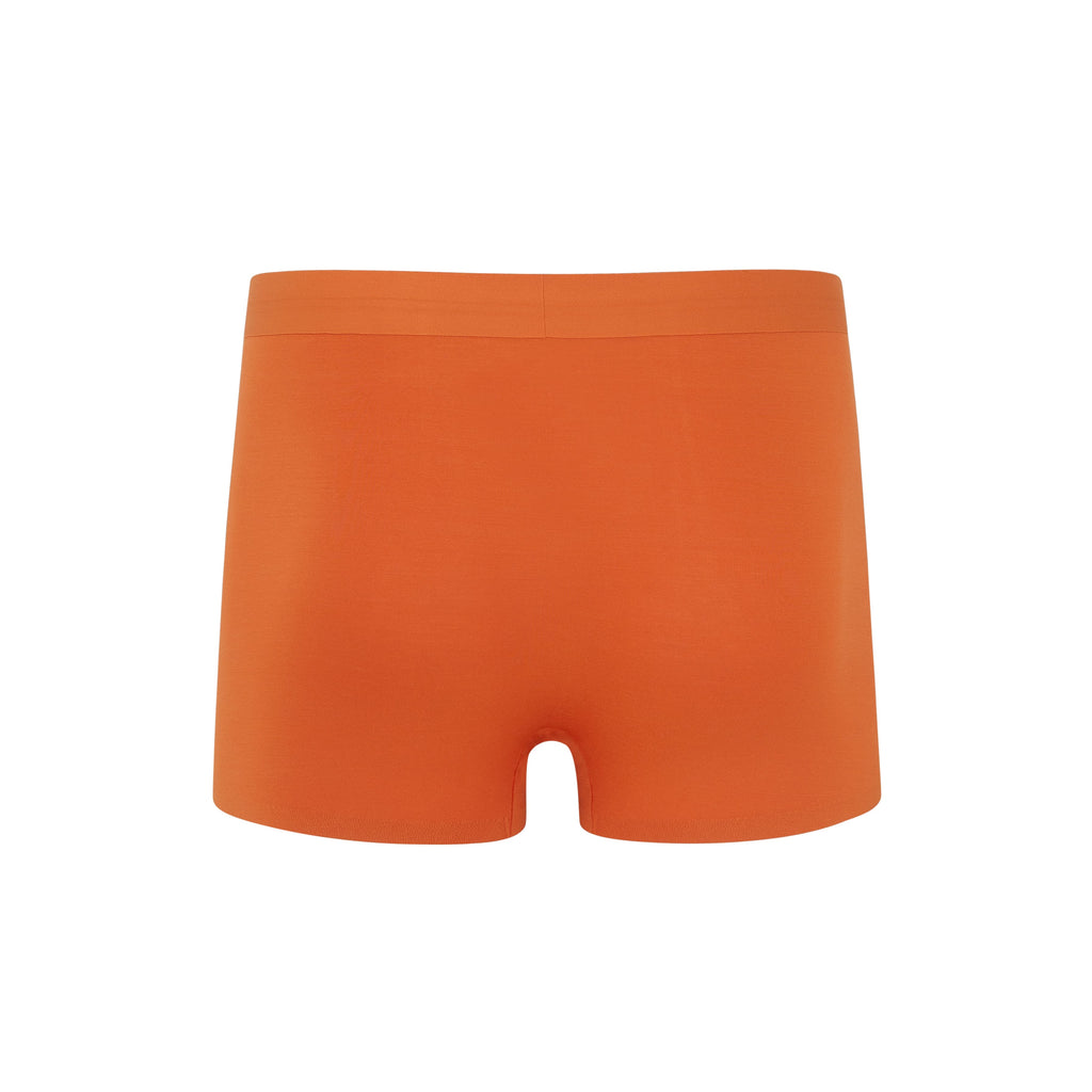 back of orange men's brief. Sienna color. 