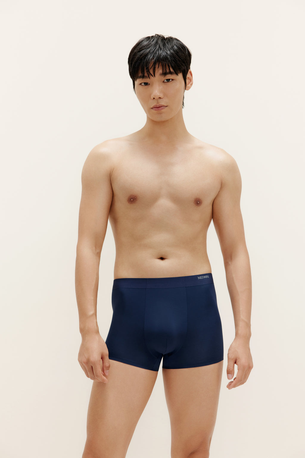 man in navy brief. Navy color. 