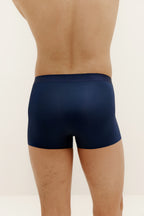 back of man in navy brief. Navy color. 
