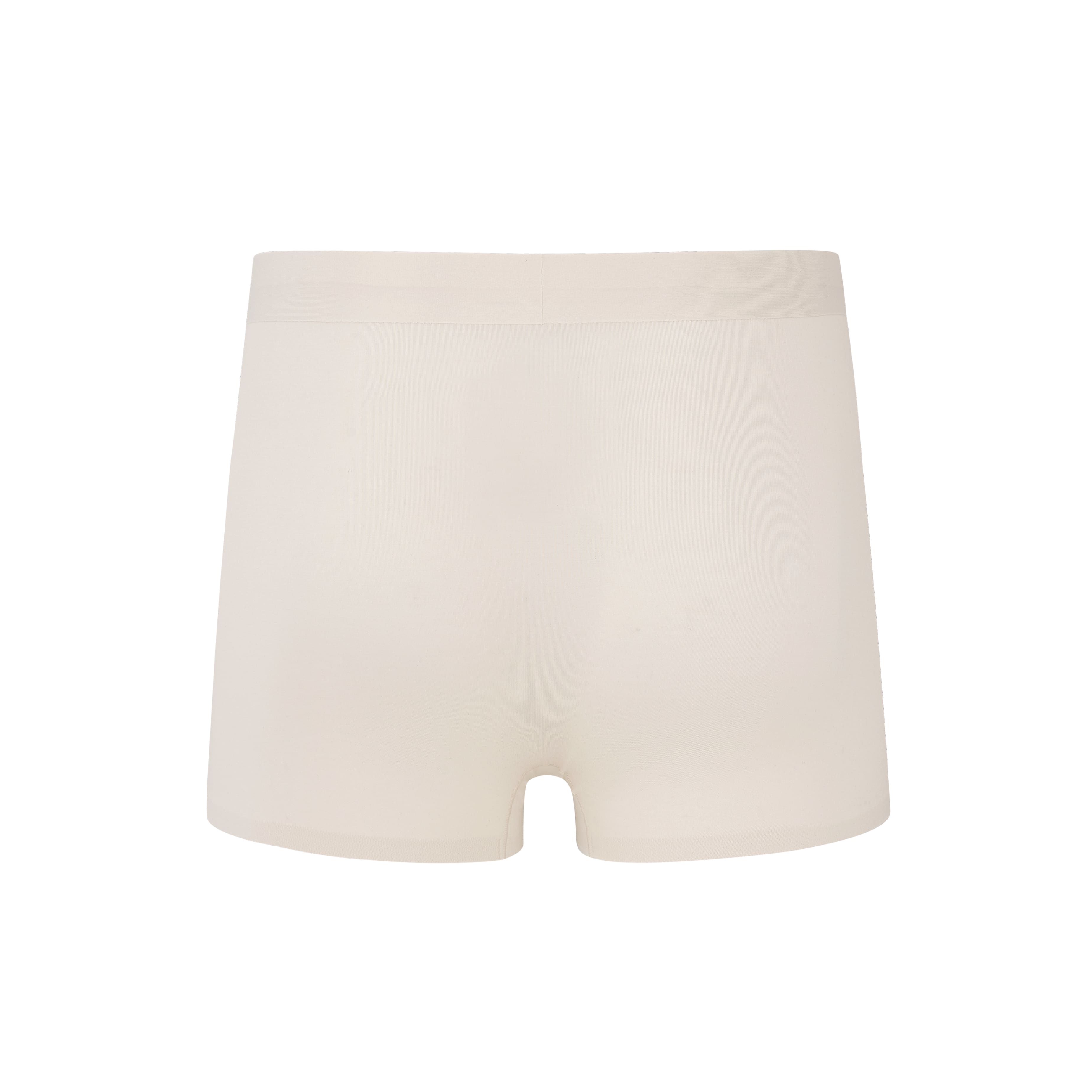 back of men's brief in white. Ash color.