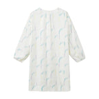 back of white ruched dress