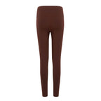 Flat lay image of back view of brown leggings