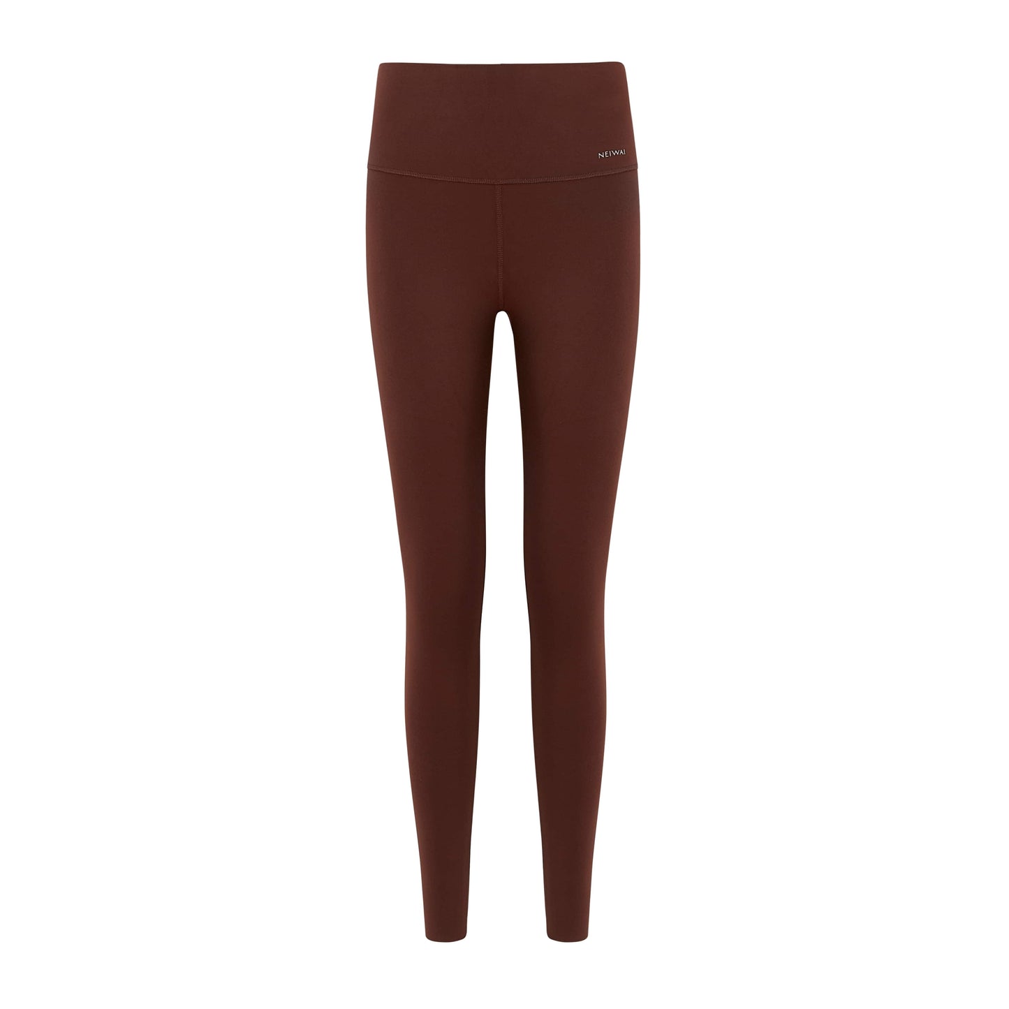 Flat lay image of brown leggings