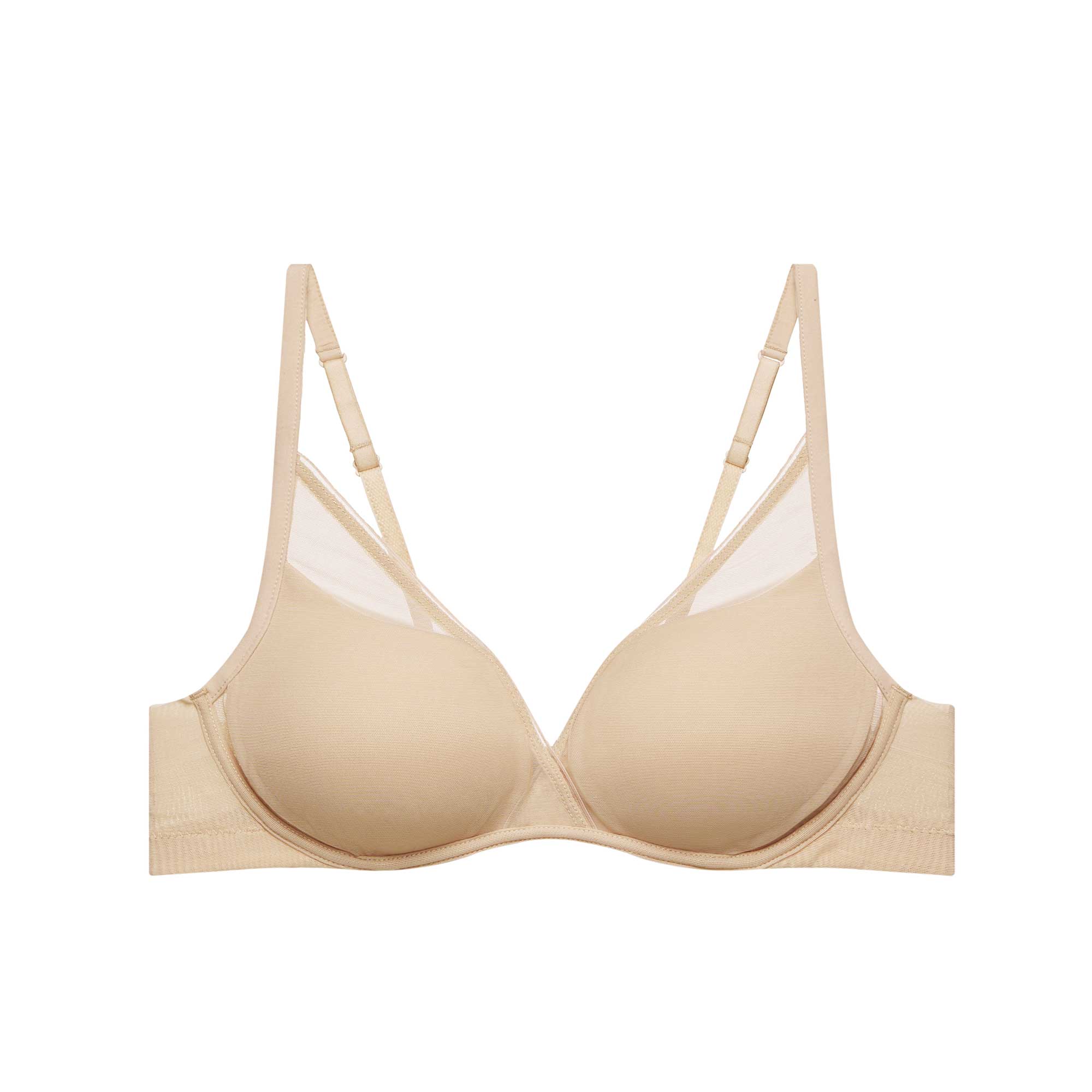 nude mesh bra
