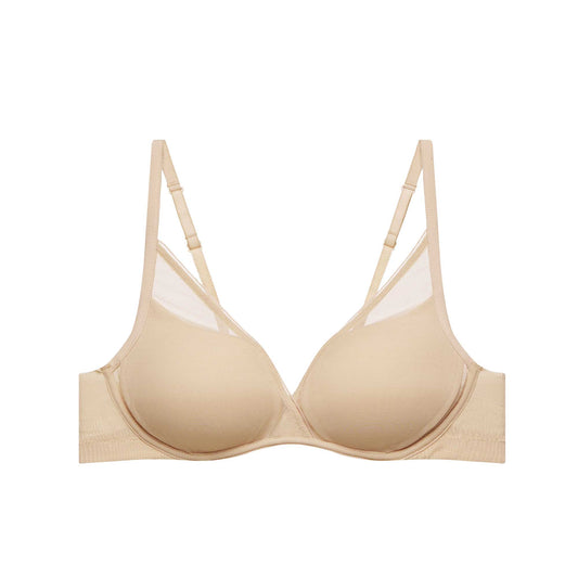 NZSALE  Sans Complexe Joline Sheer Lace Wired Plunge Bra with Cut Out -  Chalk