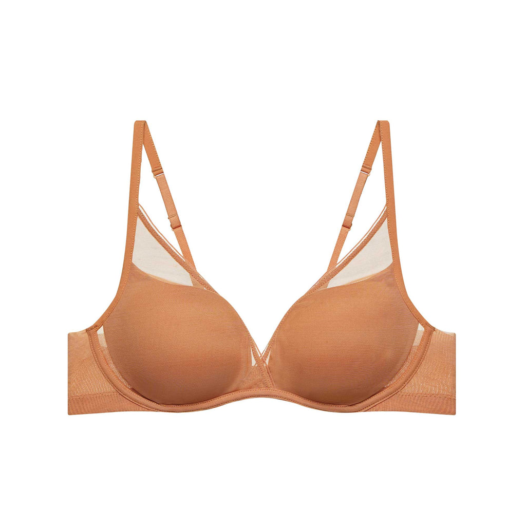 orange mesh bra