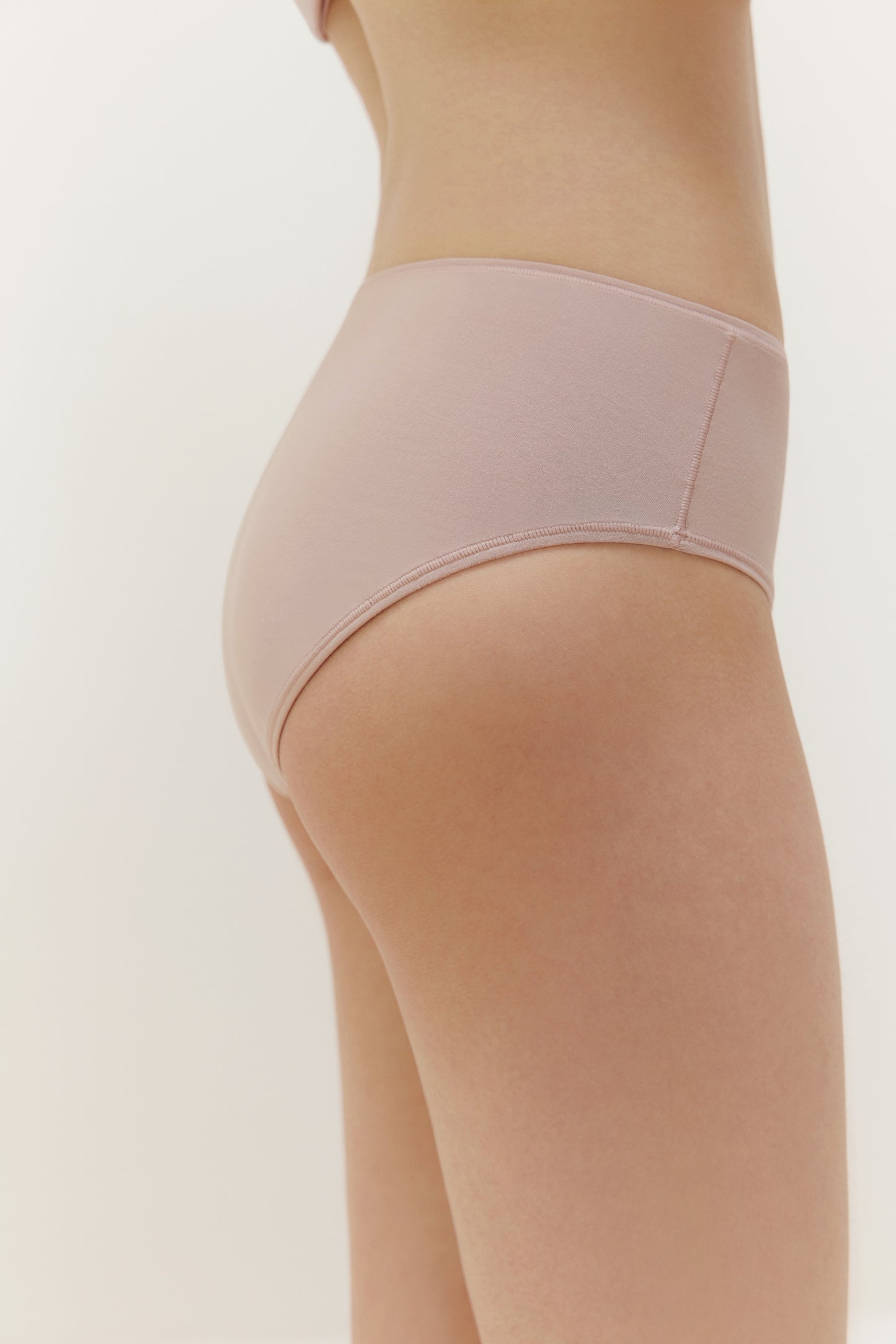 side view of the light pink brief