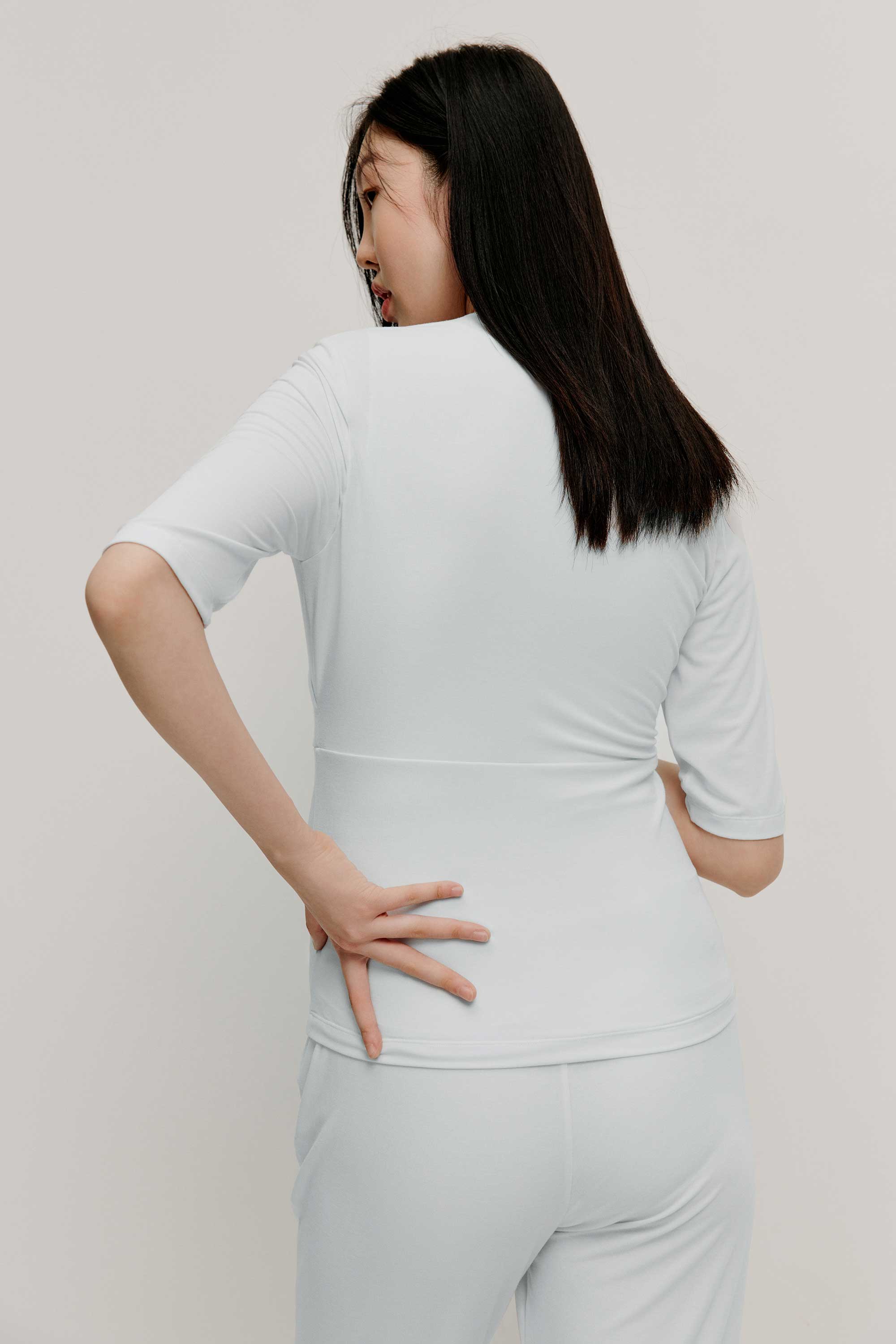 back of maternity V-neck top