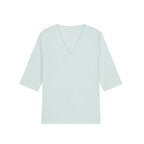 light blue maternity V-neck top