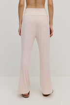 back of pink maternity pajama pants