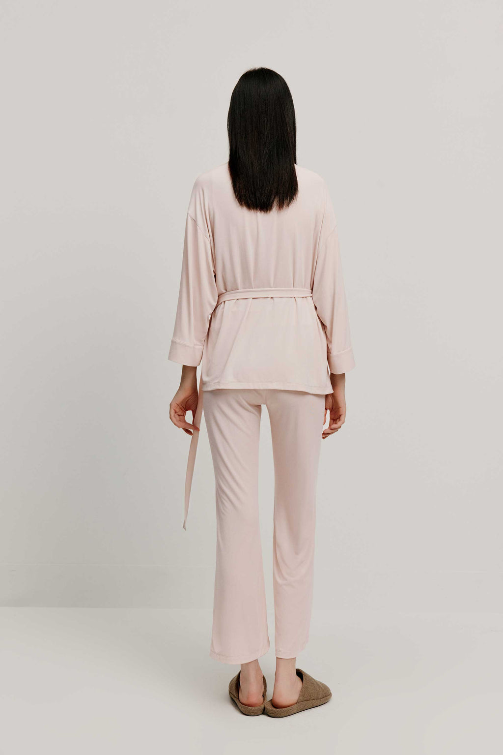 back of maternity wrap top and pants