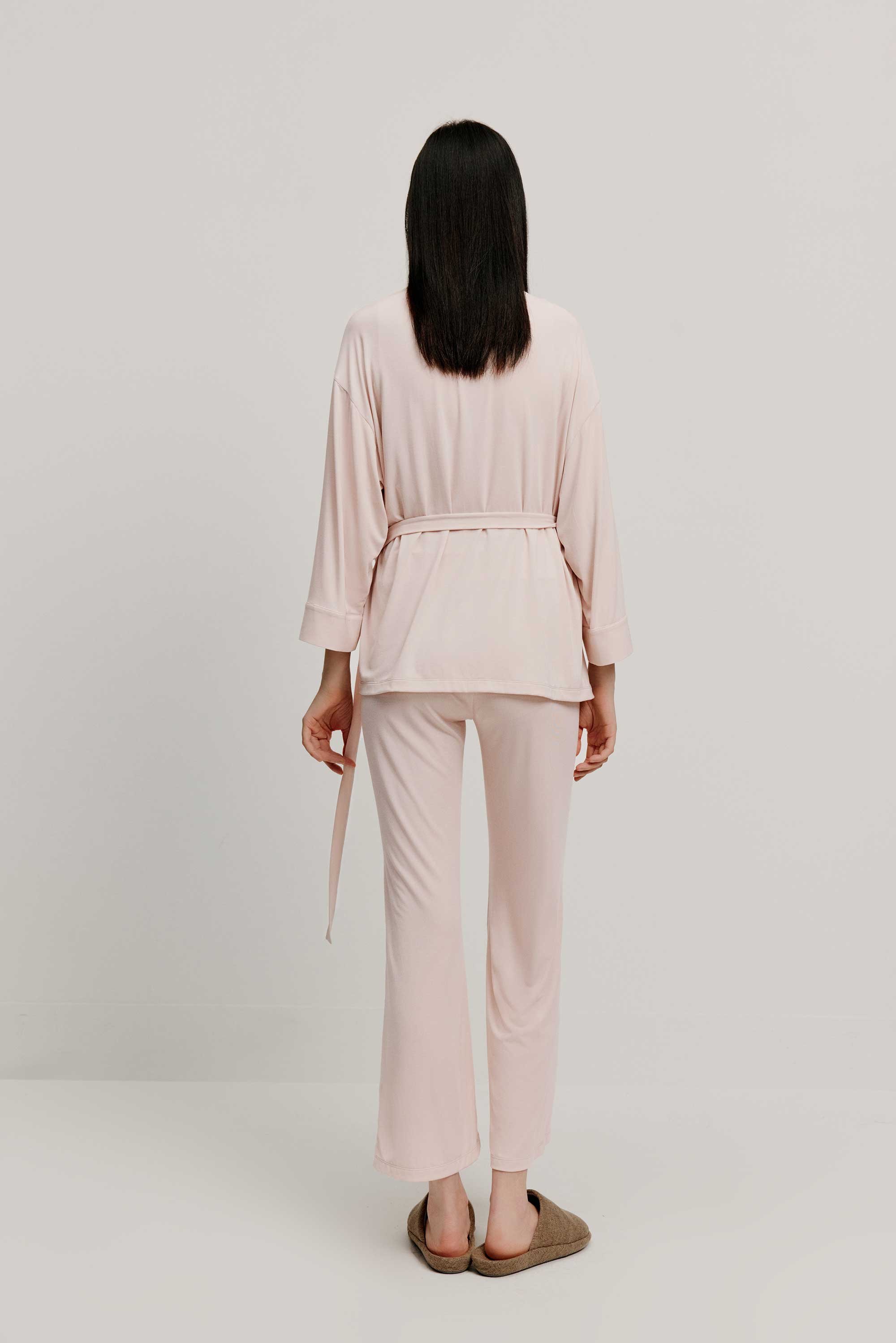 back of maternity wrap top and pants