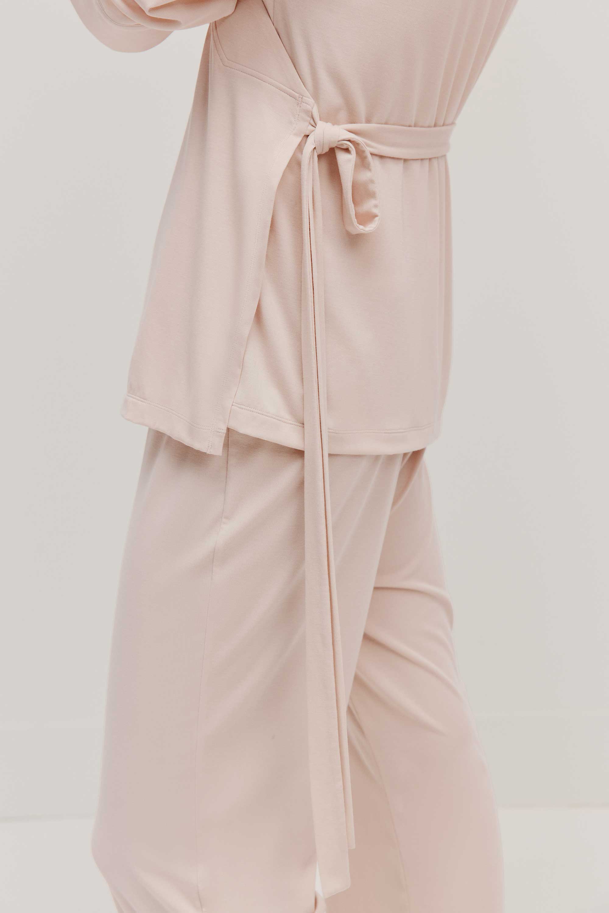 side view of maternity wrap top