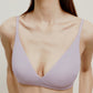 woman in light purple bra