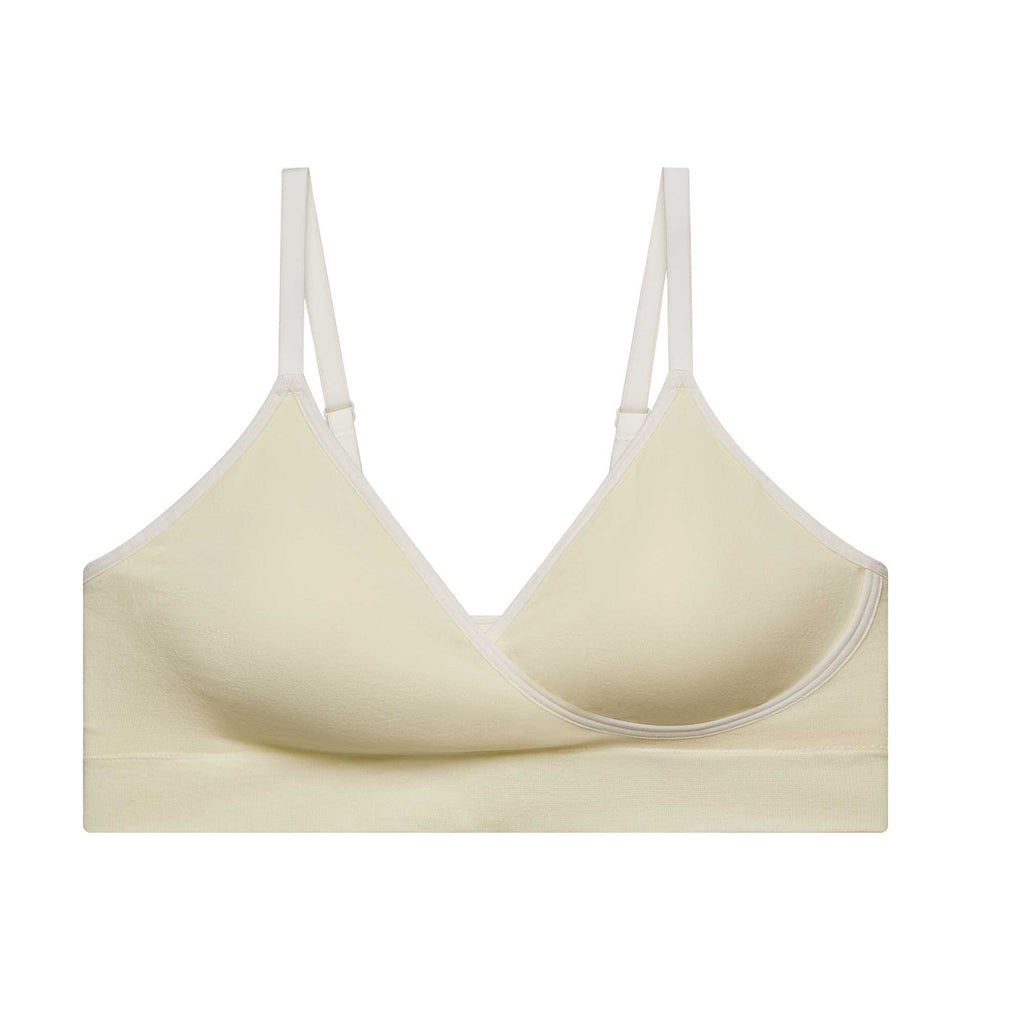cream cross over bra