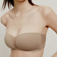 close up of tan strapless bra