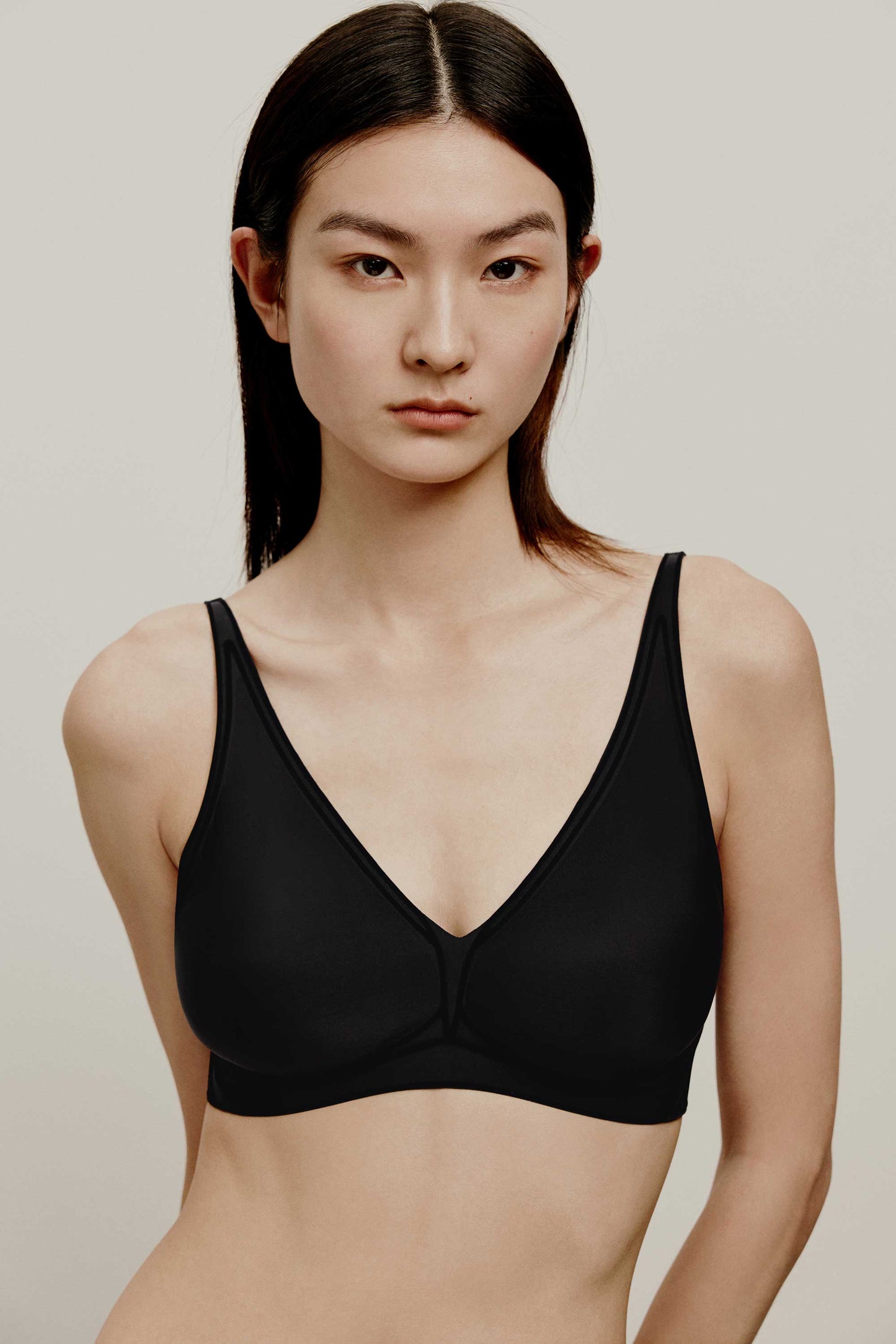 3D cup bra, Seamless, black, Women's Underwear