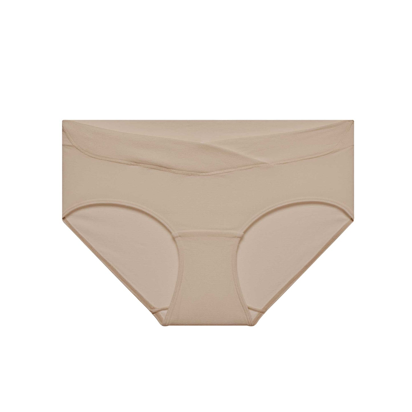 Maternity Crossover Low Waist Brief in nude color