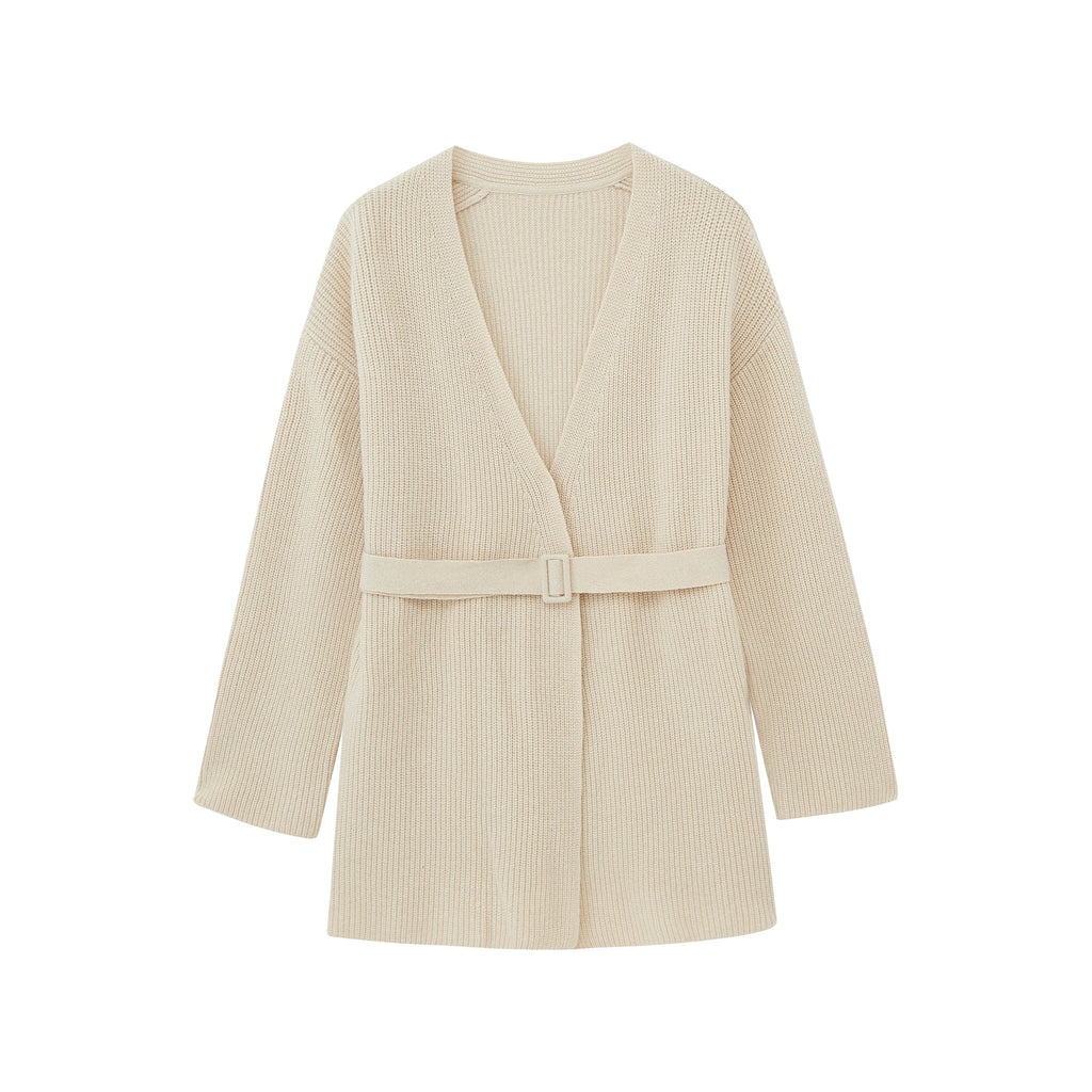 flat lay image of cream cardigan