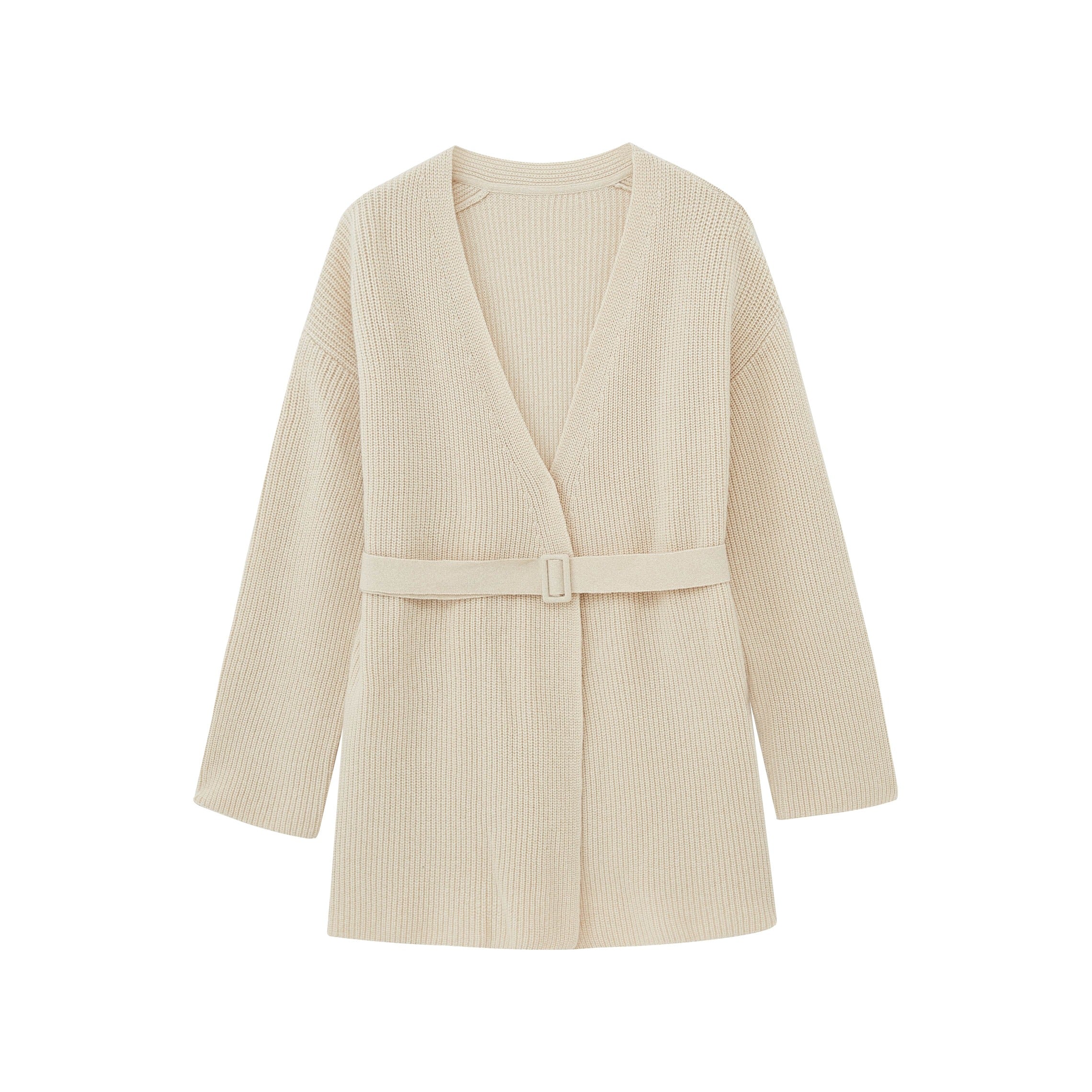 flat lay image of cream cardigan