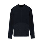 dark blue Shimmer Mock Neck Sweater flat lay