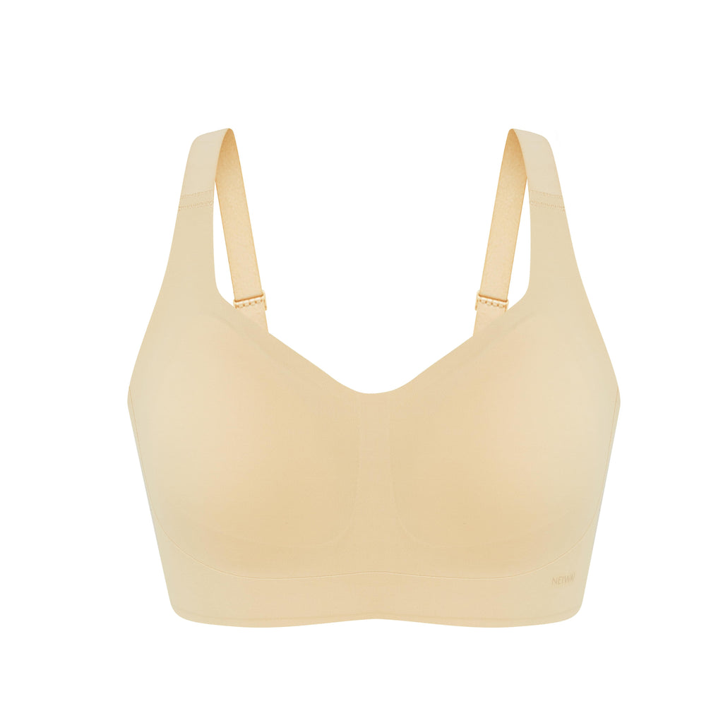 flat lay of a light yellow bra